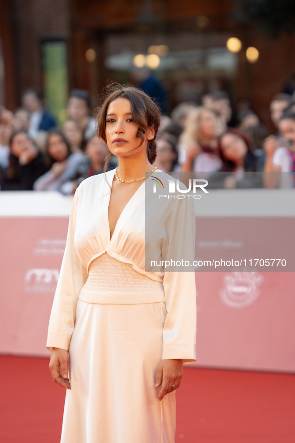 Giorgia Spinelli attends the ''Supereroi'' red carpet during the 19th Rome Film Festival at Auditorium Parco Della Musica in Rome, Italy, on...