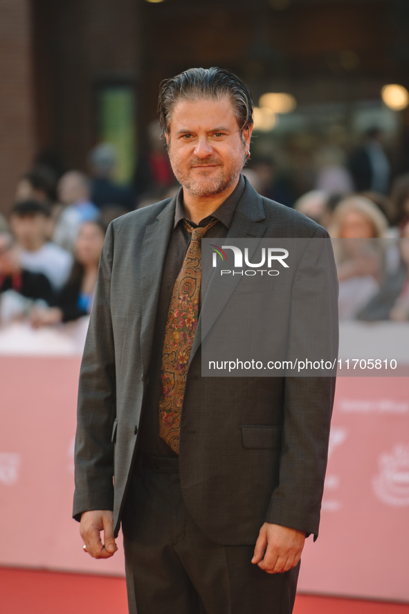 Edoardo Pesce attends the ''Supereroi'' red carpet during the 19th Rome Film Festival at Auditorium Parco Della Musica in Rome, Italy, on Oc...