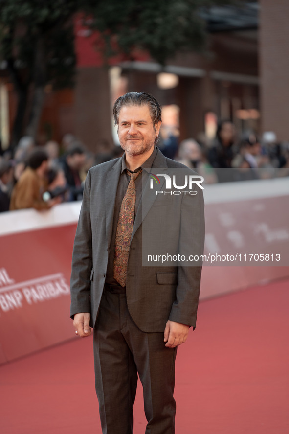 Edoardo Pesce attends the ''Supereroi'' red carpet during the 19th Rome Film Festival at Auditorium Parco Della Musica in Rome, Italy, on Oc...