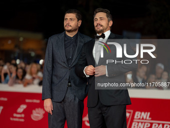 Claudio Giovannesi and James Franco attend the ''Hey Joe'' red carpet during the 19th Rome Film Festival at Auditorium Parco Della Musica in...