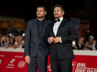 Claudio Giovannesi and James Franco attend the ''Hey Joe'' red carpet during the 19th Rome Film Festival at Auditorium Parco Della Musica in...