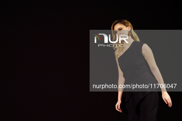 Actress Maria Bakalova attends the stage of the film festival Cinelibri at the National Palace of Culture in Sofia, Bulgaria, on October 25,...