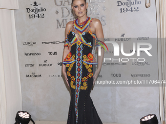 Vanessa Claudio attends the red carpet for the Vogue Dia de Muertos Gala at Palacio de Mineria in Mexico City, Mexico, on October 24, 2024....