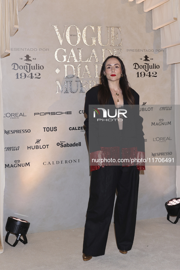 Zuria Vega attends the red carpet for the Vogue Dia de Muertos Gala at Palacio de Mineria in Mexico City, Mexico, on October 24, 2024. 