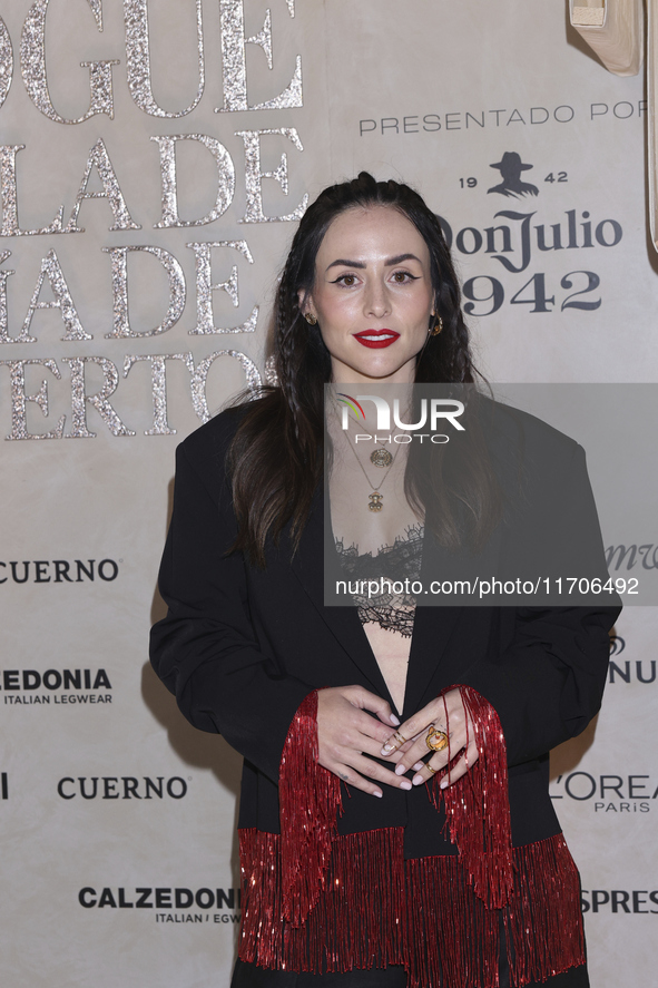 Zuria Vega attends the red carpet for the Vogue Dia de Muertos Gala at Palacio de Mineria in Mexico City, Mexico, on October 24, 2024. 