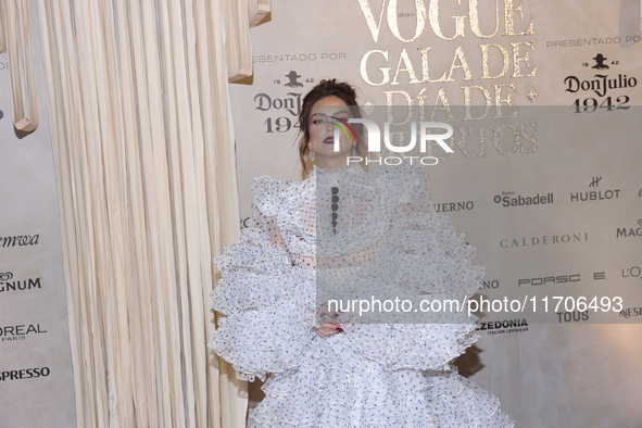 Karla Diaz attends the red carpet for the Vogue Dia de Muertos Gala at Palacio de Mineria in Mexico City, Mexico, on October 24, 2024. 