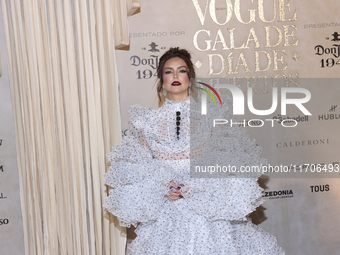 Karla Diaz attends the red carpet for the Vogue Dia de Muertos Gala at Palacio de Mineria in Mexico City, Mexico, on October 24, 2024. (