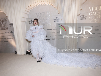 Karla Diaz attends the red carpet for the Vogue Dia de Muertos Gala at Palacio de Mineria in Mexico City, Mexico, on October 24, 2024. (