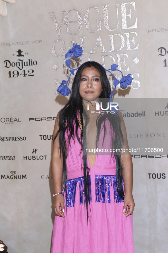 Yalitza Aparicio attends the red carpet for the Vogue Dia de Muertos Gala at Palacio de Mineria in Mexico City, Mexico, on October 24, 2024....