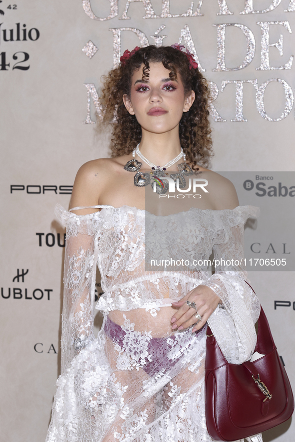 Pamela Moreno attends the red carpet for the Vogue Dia de Muertos Gala at Palacio de Mineria in Mexico City, Mexico, on October 24, 2024. 