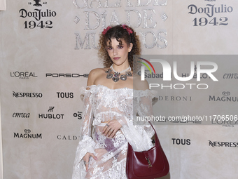 Pamela Moreno attends the red carpet for the Vogue Dia de Muertos Gala at Palacio de Mineria in Mexico City, Mexico, on October 24, 2024. (