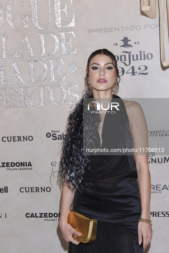 Barbara Lopez attends the red carpet for the Vogue Dia de Muertos Gala at Palacio de Mineria in Mexico City, Mexico, on October 24, 2024. 