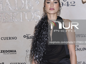 Barbara Lopez attends the red carpet for the Vogue Dia de Muertos Gala at Palacio de Mineria in Mexico City, Mexico, on October 24, 2024. (