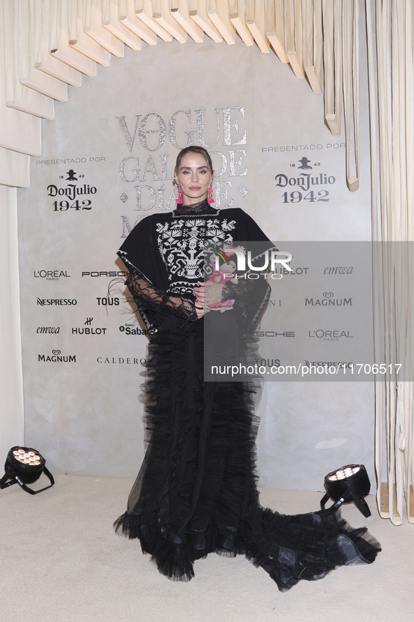 Lulu Mota attends the red carpet for the Vogue Dia de Muertos Gala at Palacio de Mineria in Mexico City, Mexico, on October 24, 2024. 