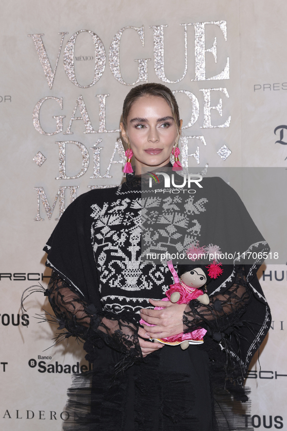 Lulu Mota attends the red carpet for the Vogue Dia de Muertos Gala at Palacio de Mineria in Mexico City, Mexico, on October 24, 2024. 