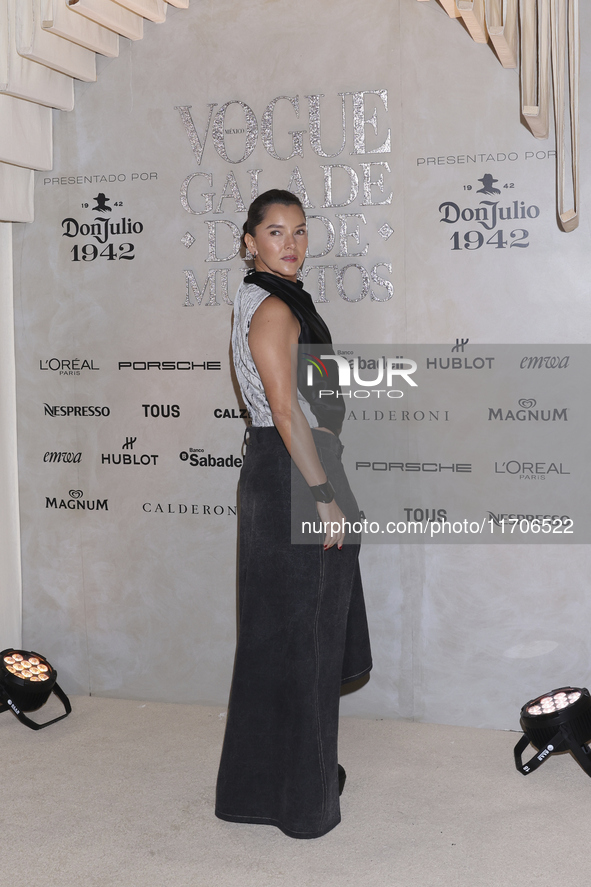 Sara Maldonado attends the red carpet for the Vogue Dia de Muertos Gala at Palacio de Mineria in Mexico City, Mexico, on October 24, 2024. 