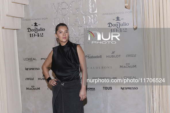 Sara Maldonado attends the red carpet for the Vogue Dia de Muertos Gala at Palacio de Mineria in Mexico City, Mexico, on October 24, 2024. 