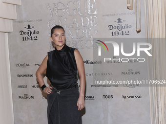 Sara Maldonado attends the red carpet for the Vogue Dia de Muertos Gala at Palacio de Mineria in Mexico City, Mexico, on October 24, 2024. (