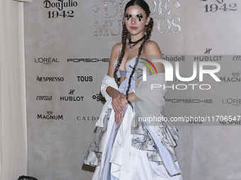 Carla Adell attends the red carpet for the Vogue Dia de Muertos Gala at Palacio de Mineria in Mexico City, Mexico, on October 24, 2024. (