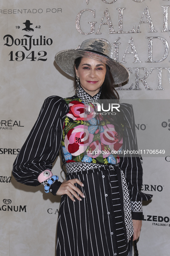 Paulina Mercado attends the red carpet for the Vogue Dia de Muertos Gala at Palacio de Mineria in Mexico City, Mexico, on October 24, 2024. 