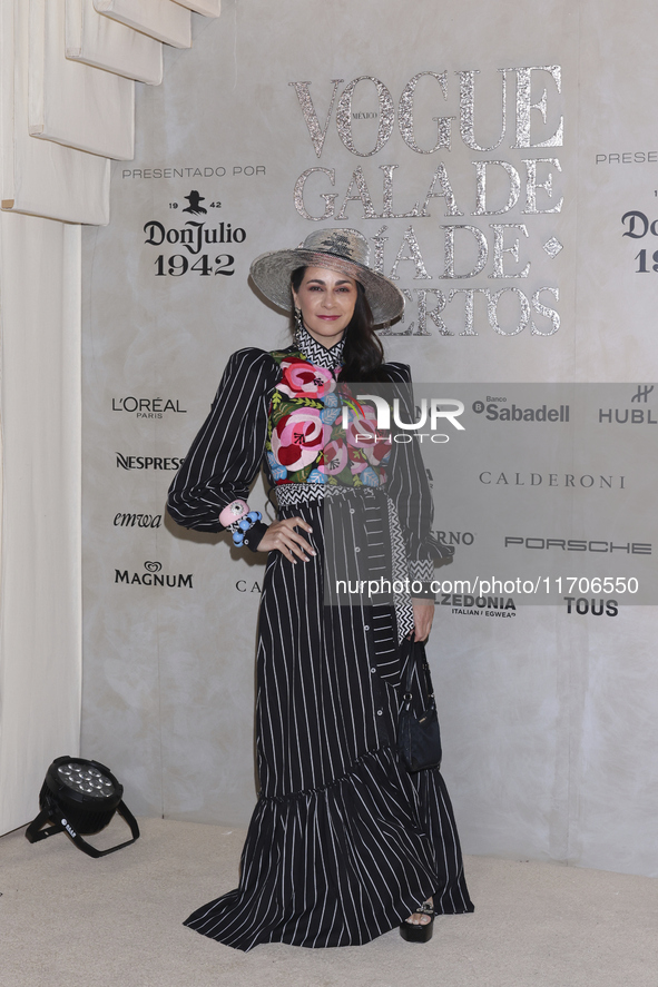 Paulina Mercado attends the red carpet for the Vogue Dia de Muertos Gala at Palacio de Mineria in Mexico City, Mexico, on October 24, 2024. 