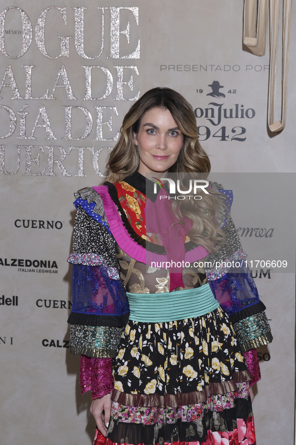 Veronica Montes attends the red carpet for the Vogue Dia de Muertos Gala at Palacio de Mineria in Mexico City, Mexico, on October 24, 2024. 