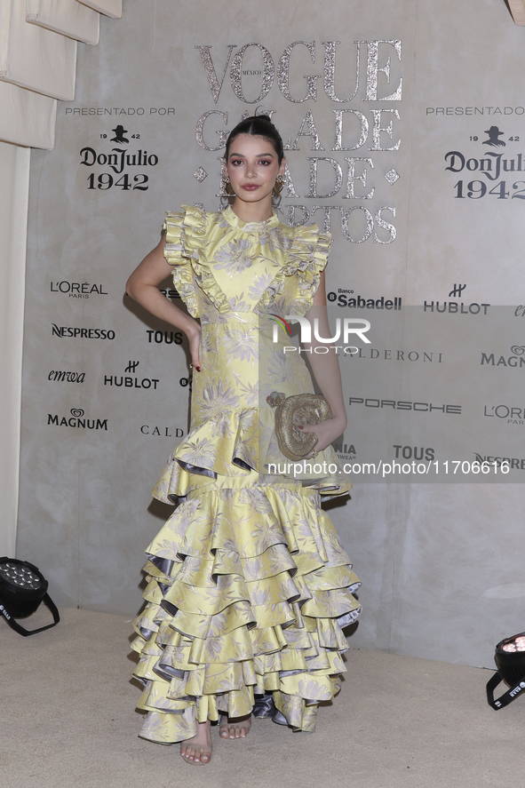 Andrea Toscano attends the red carpet for the Vogue Dia de Muertos Gala at Palacio de Mineria in Mexico City, Mexico, on October 24, 2024. 