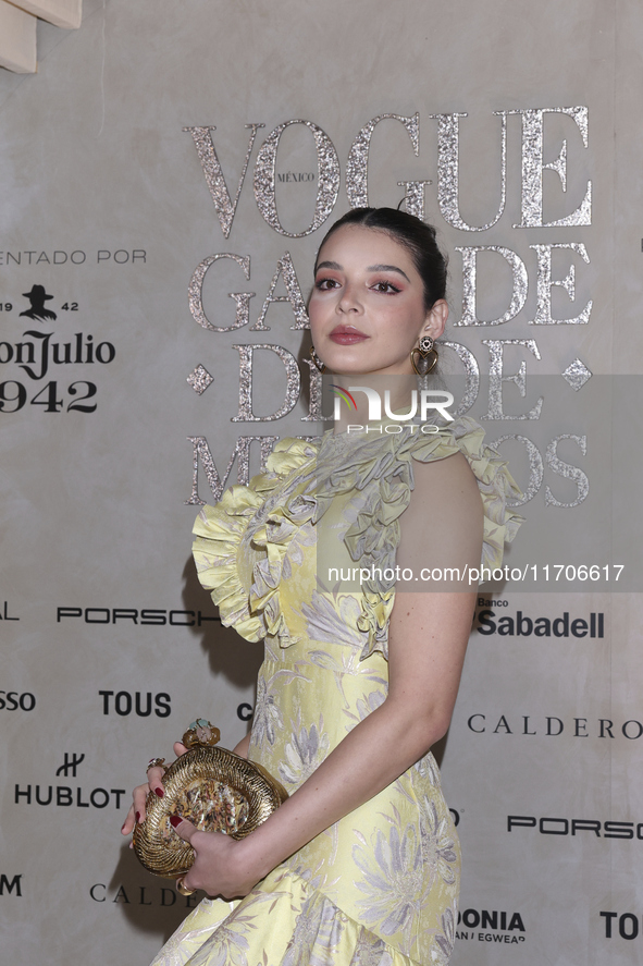 Andrea Toscano attends the red carpet for the Vogue Dia de Muertos Gala at Palacio de Mineria in Mexico City, Mexico, on October 24, 2024. 