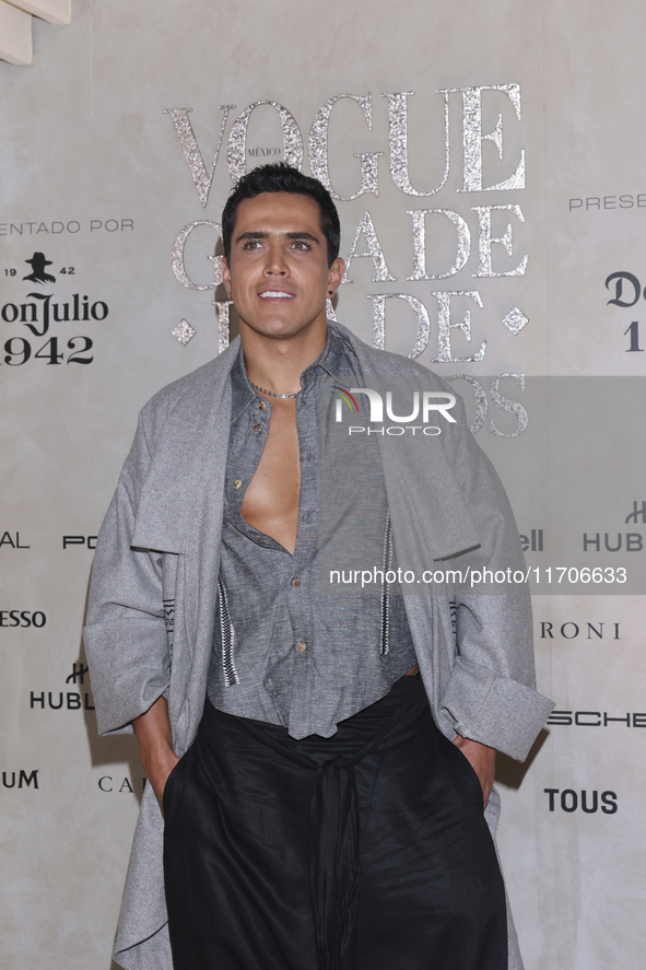 Mario Moran attends the red carpet for the Vogue Dia de Muertos Gala at Palacio de Mineria in Mexico City, Mexico, on October 24, 2024. 