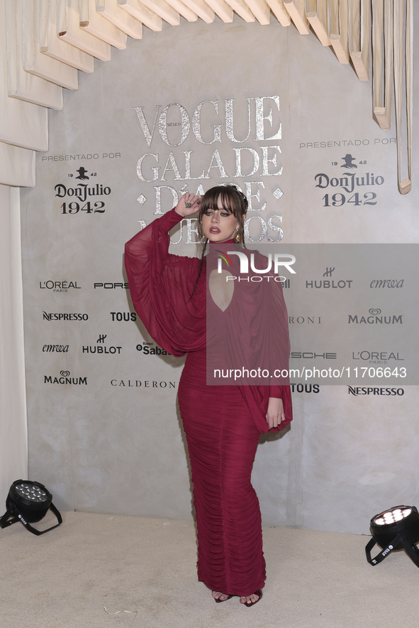 Azul Guaita attends the red carpet for the Vogue Dia de Muertos Gala at Palacio de Mineria in Mexico City, Mexico, on October 24, 2024. 