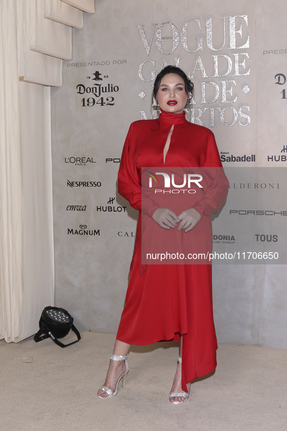 Estefania Villarreal attends the red carpet for the Vogue Dia de Muertos Gala at Palacio de Mineria in Mexico City, Mexico, on October 24, 2...