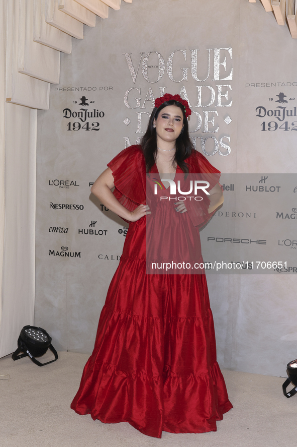 Camila Fernandez attends the red carpet for the Vogue Dia de Muertos Gala at Palacio de Mineria in Mexico City, Mexico, on October 24, 2024....