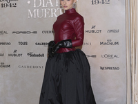 Irina Baeva attends the red carpet for the Vogue Dia de Muertos Gala at Palacio de Mineria in Mexico City, Mexico, on October 24, 2024. (