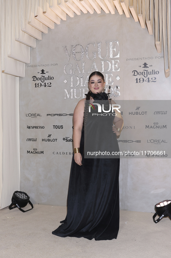 Macarena Oz attends the red carpet for the Vogue Dia de Muertos Gala at Palacio de Mineria in Mexico City, Mexico, on October 24, 2024. 