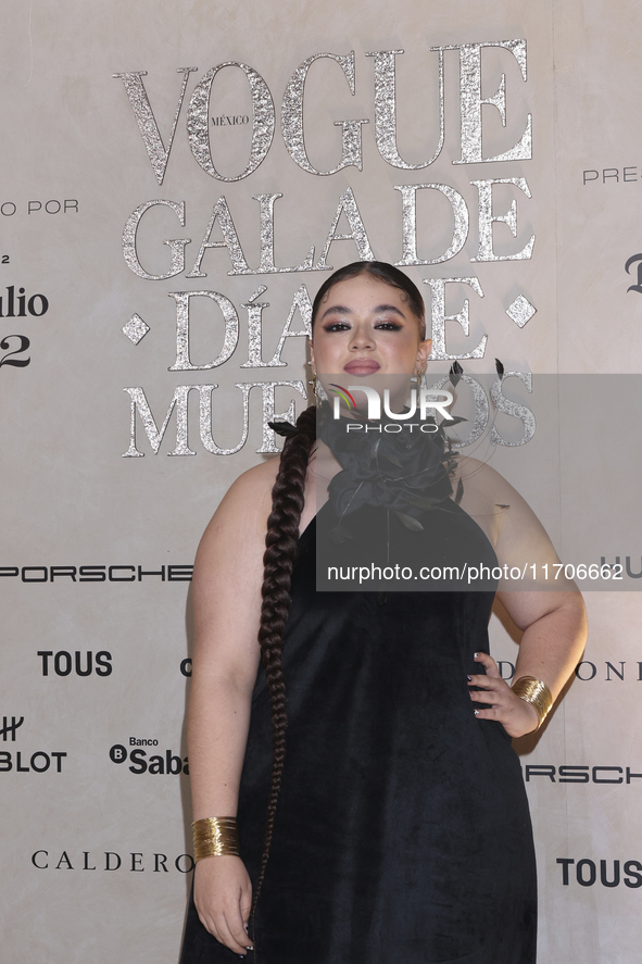 Macarena Oz attends the red carpet for the Vogue Dia de Muertos Gala at Palacio de Mineria in Mexico City, Mexico, on October 24, 2024. 