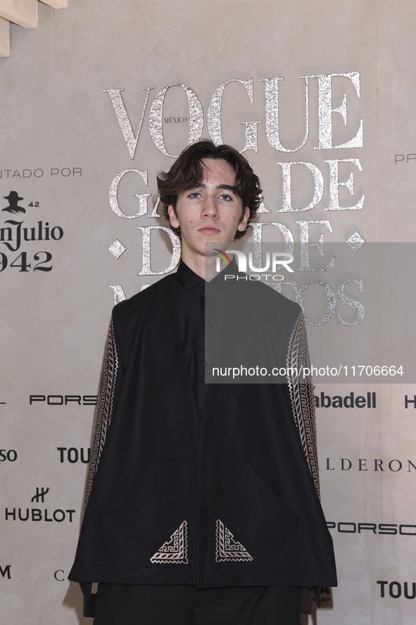 Axel Madrazo attends the red carpet for the Vogue Dia de Muertos Gala at Palacio de Mineria in Mexico City, Mexico, on October 24, 2024. 