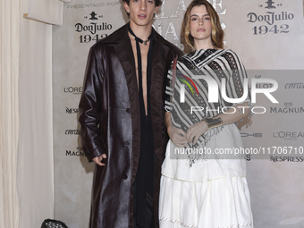 Jorge Lopez and Chiara Parravicini attend the red carpet for the Vogue Dia de Muertos Gala at Palacio de Mineria in Mexico City, Mexico, on...