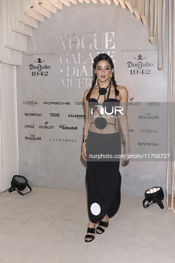 Viviana Serna attends the red carpet for the Vogue Dia de Muertos Gala at Palacio de Mineria in Mexico City, Mexico, on October 24, 2024. 