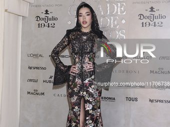 Kenia Os attends the red carpet for the Vogue Dia de Muertos Gala at Palacio de Mineria in Mexico City, Mexico, on October 24, 2024. (