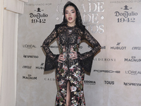 Kenia Os attends the red carpet for the Vogue Dia de Muertos Gala at Palacio de Mineria in Mexico City, Mexico, on October 24, 2024. (