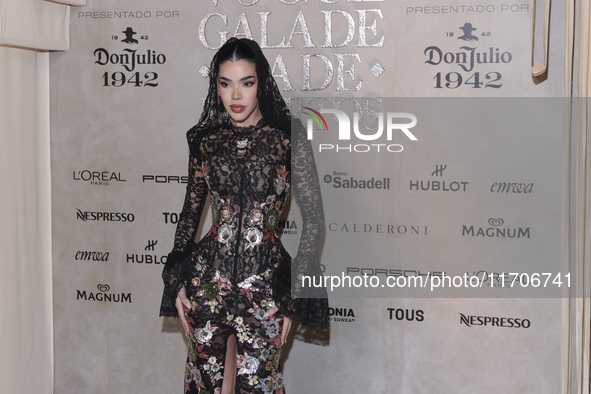 Kenia Os attends the red carpet for the Vogue Dia de Muertos Gala at Palacio de Mineria in Mexico City, Mexico, on October 24, 2024. 