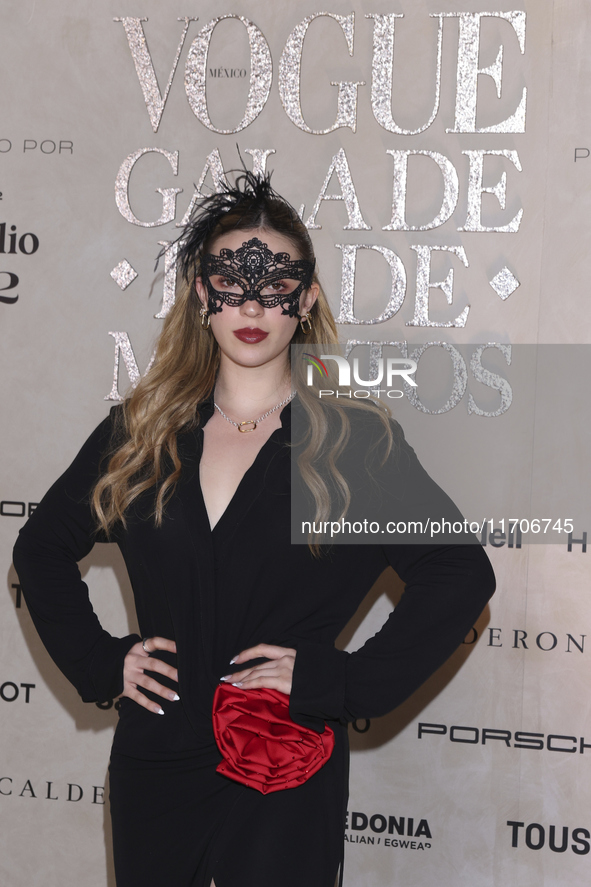 Mia Rubin attends the red carpet for the Vogue Dia de Muertos Gala at Palacio de Mineria in Mexico City, Mexico, on October 24, 2024. 