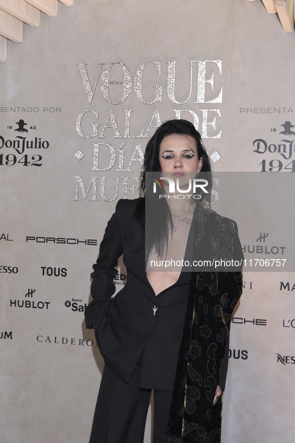 Mariana BO attends the red carpet for the Vogue Dia de Muertos Gala at Palacio de Mineria in Mexico City, Mexico, on October 24, 2024. 