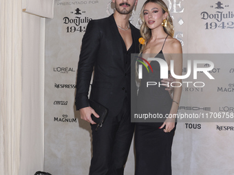 Michel Duval and Ximena Loustaunau attend the red carpet for the Vogue Dia de Muertos Gala at Palacio de Mineria in Mexico City, Mexico, on...