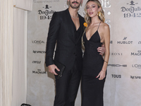 Michel Duval and Ximena Loustaunau attend the red carpet for the Vogue Dia de Muertos Gala at Palacio de Mineria in Mexico City, Mexico, on...