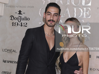 Michel Duval and Ximena Loustaunau attend the red carpet for the Vogue Dia de Muertos Gala at Palacio de Mineria in Mexico City, Mexico, on...