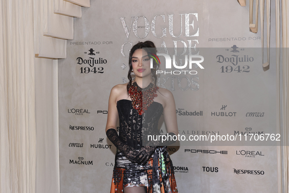 Mia Salinas attends the red carpet for the Vogue Dia de Muertos Gala at Palacio de Mineria in Mexico City, Mexico, on October 24, 2024. 