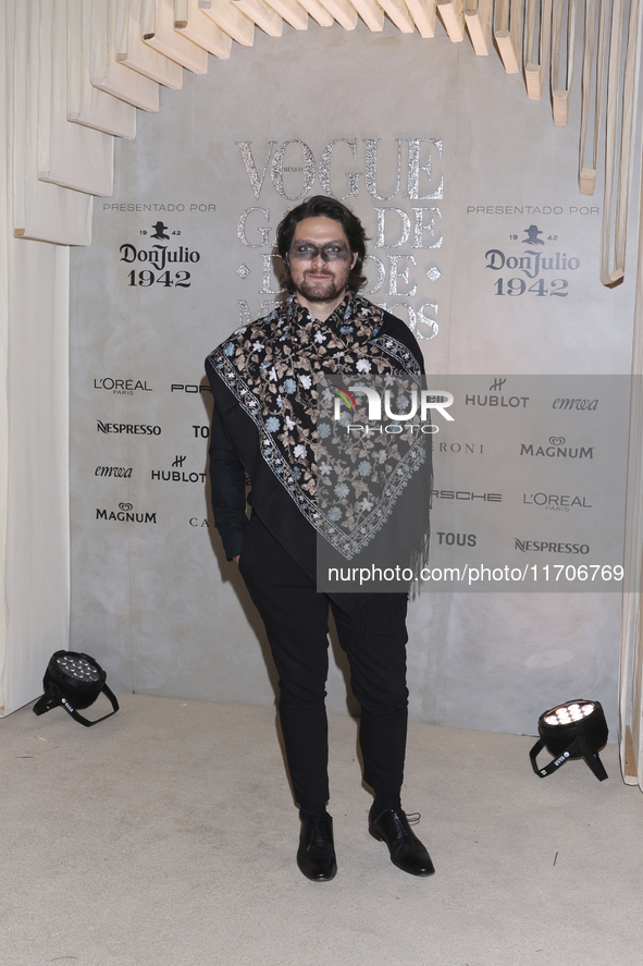 Eddy Vilard attends the red carpet for the Vogue Dia de Muertos Gala at Palacio de Mineria in Mexico City, Mexico, on October 24, 2024. 