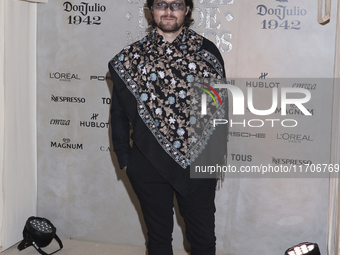 Eddy Vilard attends the red carpet for the Vogue Dia de Muertos Gala at Palacio de Mineria in Mexico City, Mexico, on October 24, 2024. (