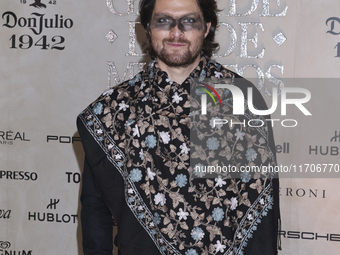 Eddy Vilard attends the red carpet for the Vogue Dia de Muertos Gala at Palacio de Mineria in Mexico City, Mexico, on October 24, 2024. (